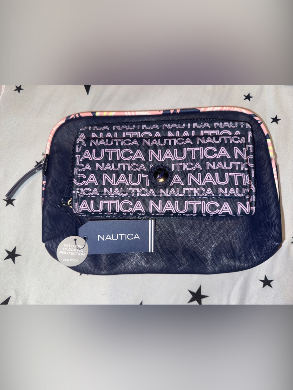 Nautica Wallet Cosmetic Pouch Ocean Organizer Island Rhythm Bag Travel Set RFID